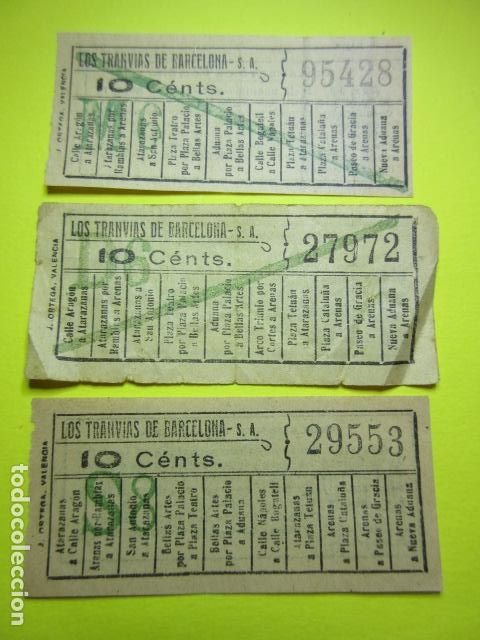 Collectionnisme Billets de transport: REF: VV-1234 - LOS TRANVIAS DE BARCELONA - VER FOTO TRAYECTOS TODOS DIFERENTES - CAPICUA 27972