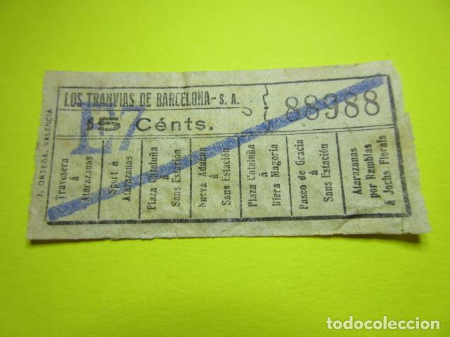 Collectionnisme Billets de transport: REF: VV-1234 - LOS TRANVIAS DE BARCELONA - VER FOTO TRAYECTOS TODOS DIFERENTES - CAPICUA 88988