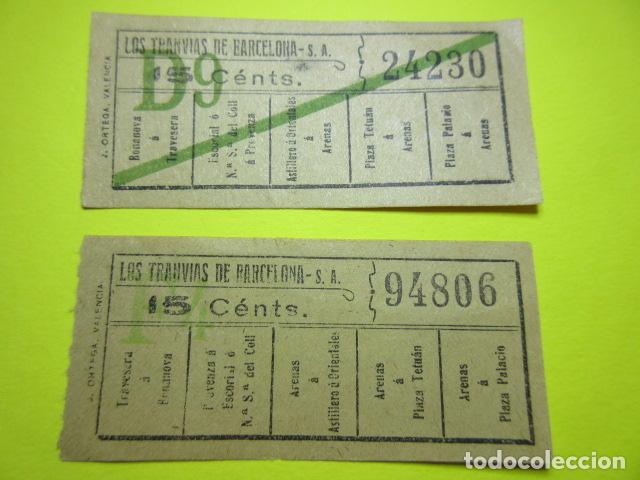 Collectionnisme Billets de transport: REF: VV-1234 - LOS TRANVIAS DE BARCELONA - VER FOTO TRAYECTOS TODOS DIFERENTES -