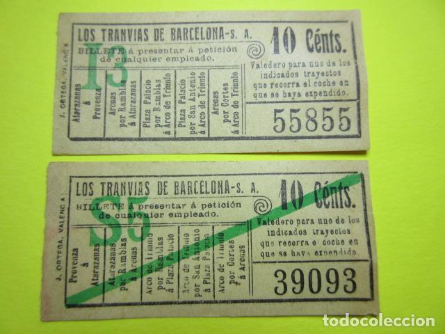 Collectionnisme Billets de transport: REF: VV-1234 - LOS TRANVIAS DE BARCELONA - VER FOTO TRAYECTOS TODOS DIFERENTES - CAPICUA 39093 55855