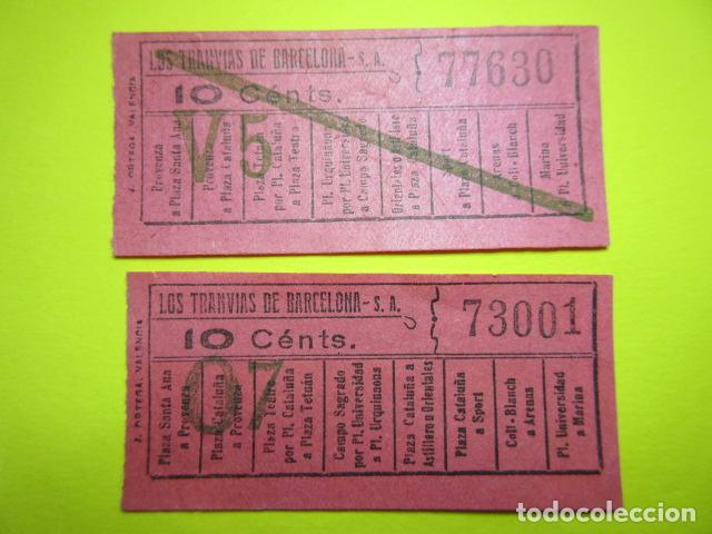 Sammeln von Fahrkarten: REF: VV-1234 - LOS TRANVIAS DE BARCELONA - VER FOTO TRAYECTOS TODOS DIFERENTES -