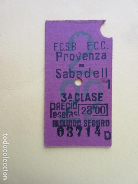 Colecionismos Bilhetes de Transporte: REF: VV-1234 - BILLETE EDMONSON - CATALANES SARRIA FERROCARRILES GENERALITAT - VER FOTO TRAYECTO DI