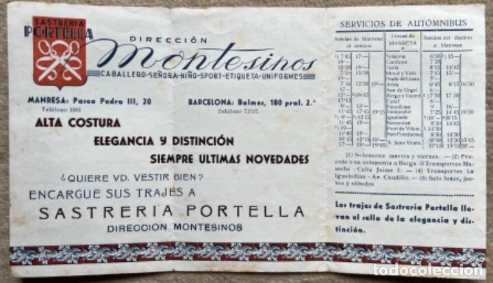 Colecionismos Bilhetes de Transporte: Horario Ferrocarriles Catalanes - Ferrocarril del Norte - Barcelona, 1944 - Sastrer&iacute;a Portella
