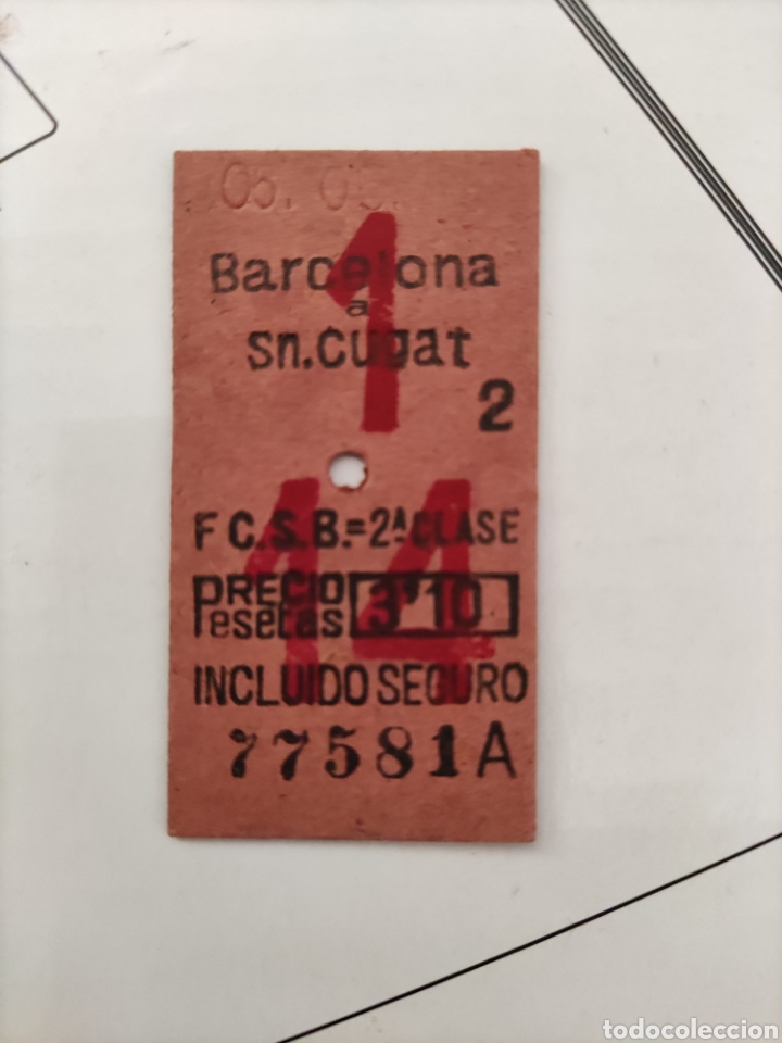 Collectables Transport Tickets: Billete BARCELONA SAN CUGAT. 2da clase. 77581A