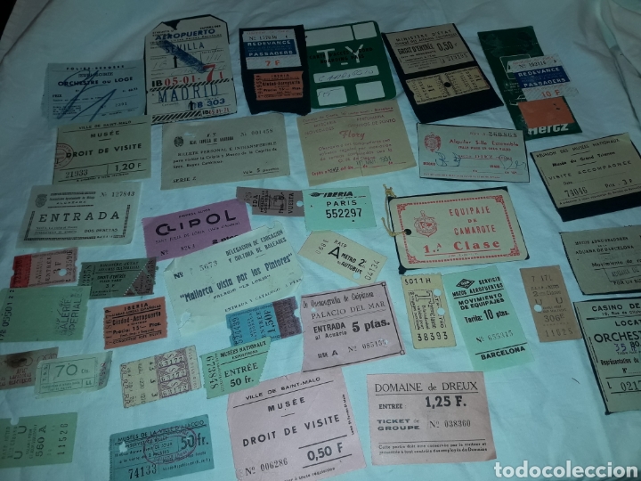 Colecionismos Bilhetes de Transporte: Lote de 35 antiguos billetes y entradas diferentes sitios