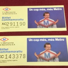 Coleccionismo Billetes de transporte: BILLETES TRANSPORTE METRO CONMEMORATIVO. Lote 345749758