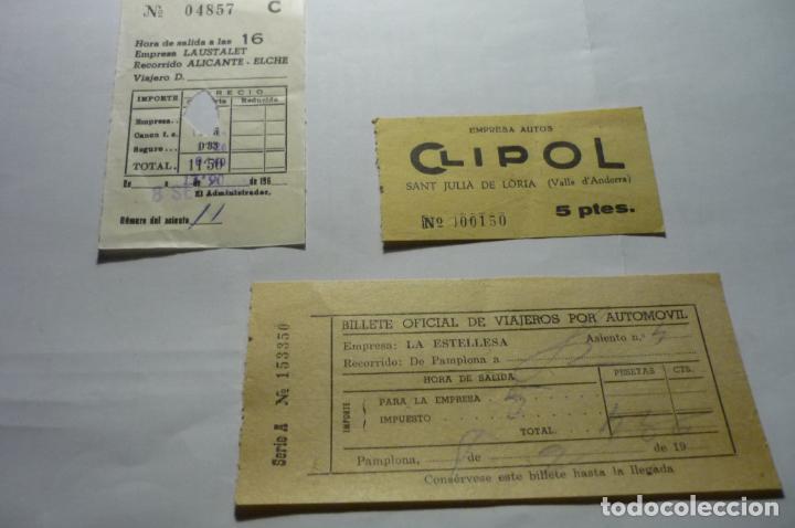 Collectables Transport Tickets: lote billetes viaje en bus alicante-pamplona-andorra
