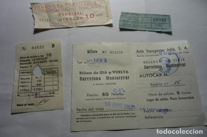 Collectables Transport Tickets: lote billetes de viaje en bus montserrat .-alicante-torremolinos-palma