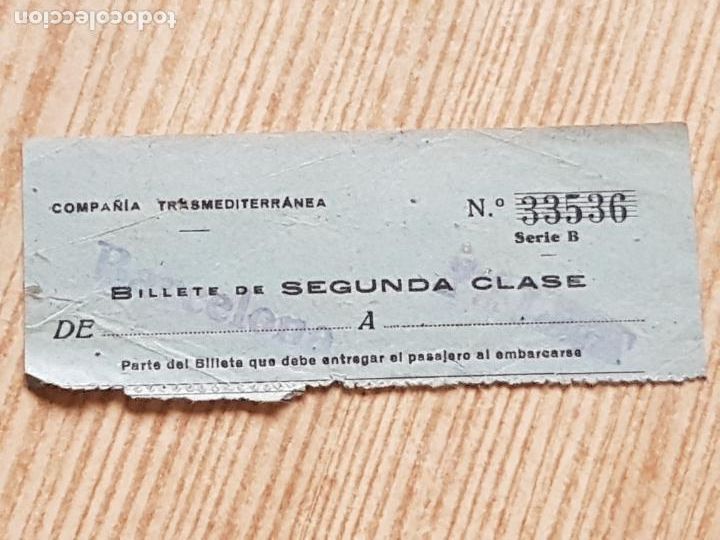 Colecionismos Bilhetes de Transporte: ANTIGUO BILLETE COMPA&Ntilde;&Iacute;A TRANSMEDITERR&Aacute;NEA DE BARCELONA A PALMA DE MALLORCA