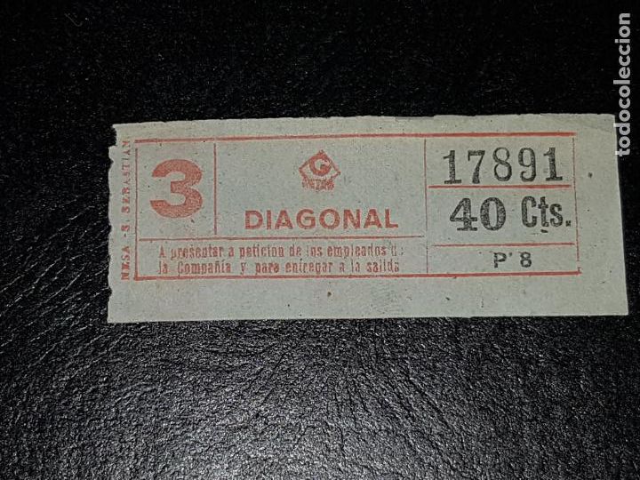 Collectables Transport Tickets: ANTIGUO BILLETE METRO BARCELONA GMB ESTACION DIAGONAL