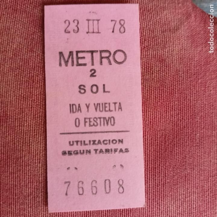Collectables Transport Tickets: REFERENCIA REFMM01 METRO MADRID - MODELO SOL ROSA IDA VUELTA BATAN