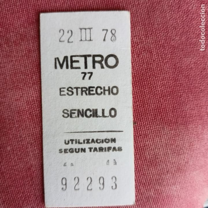 Collectionnisme Billets de transport: REFERENCIA REFMM01 METRO MADRID - MODELo estrecho sencillo
