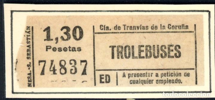 Colecionismos Bilhetes de Transporte: BILLETE DE TRANVIAS- TROLEBUSES DE LA CORU&Ntilde;A // LG9-37