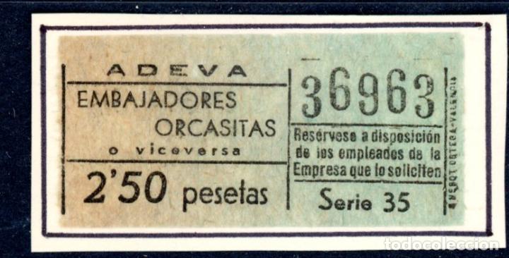 Colecionismos Bilhetes de Transporte: BILLETE DE EMPRESA ADEVA /EMBAJADORES - ORCESITAS // LG9-42