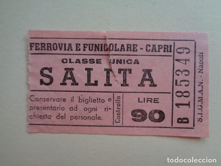 Colecionismos Bilhetes de Transporte: BILLETE DE TREN Y FUNICULAR DE CAPRI ( ITALIA ), A&Ntilde;OS 70