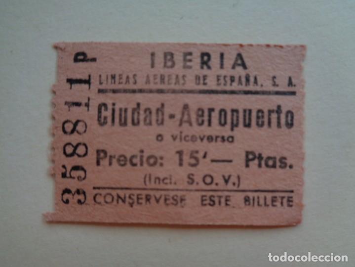Sammeln von Fahrkarten: IBERIA ( LINEAS AEREAS ESPA&Ntilde;OLAS ): BILLETE DE AUTOBUS CIUDAD - AEROPUERTO O VICEVERSA. A&Ntilde;OS 70