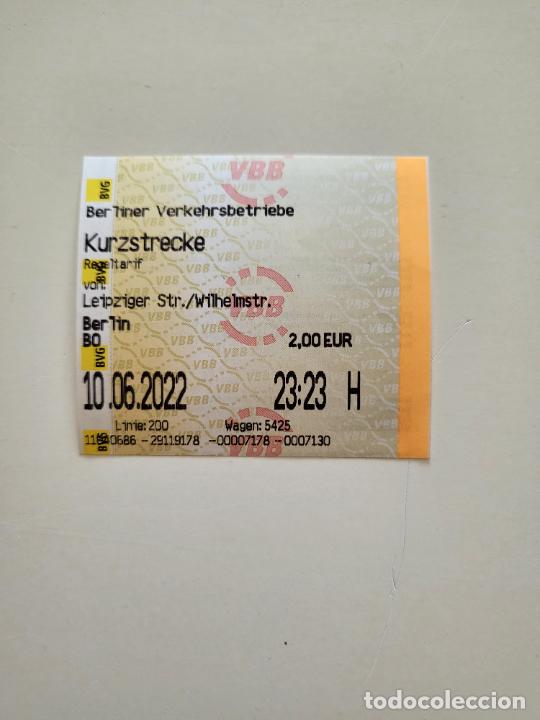 Collectables Transport Tickets: BILLETE DE TRANSPORTE BERLIN ALEMANIA 2022 VBB