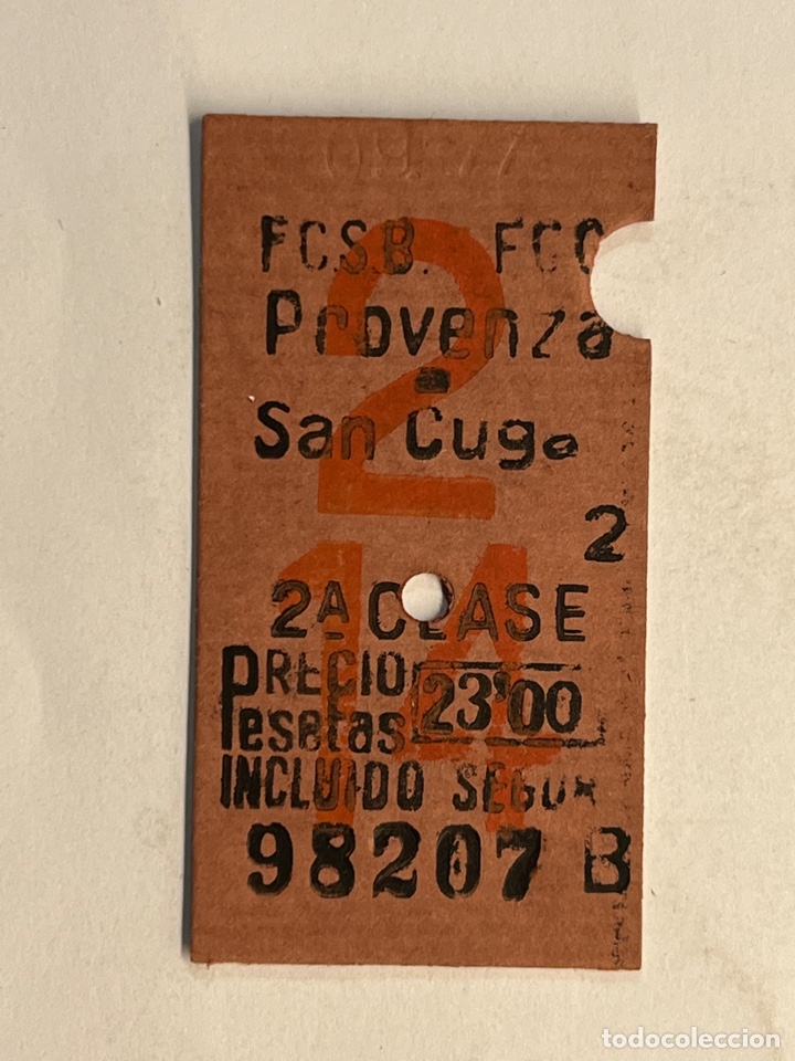 Collectionnisme Billets de transport: BILLETE TREN BARCELONA. PROVENZA - SAN CUGAT (h.1970?)