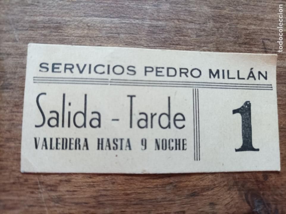 Coleccionismo Billetes de transporte: Billete transporte Pedro Mill&aacute;n Ubeda