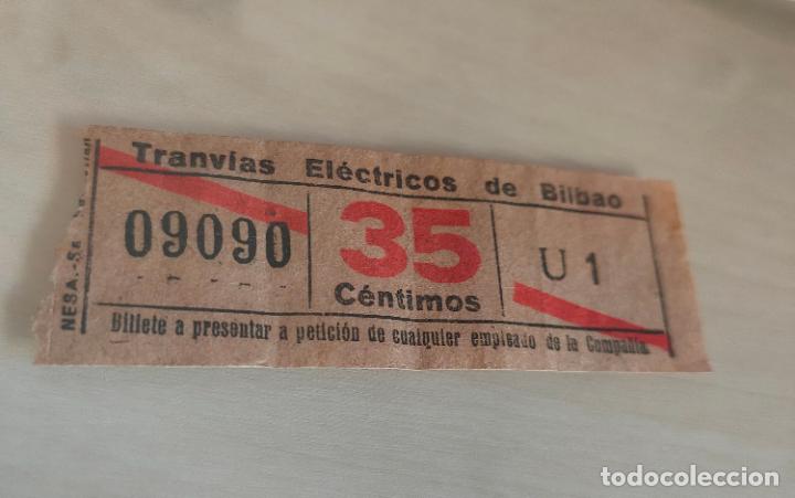 Collectionnisme Billets de transport: Billete CAPICUA tranvias electricos de Bilbao. 35 c&eacute;ntimos. U 1