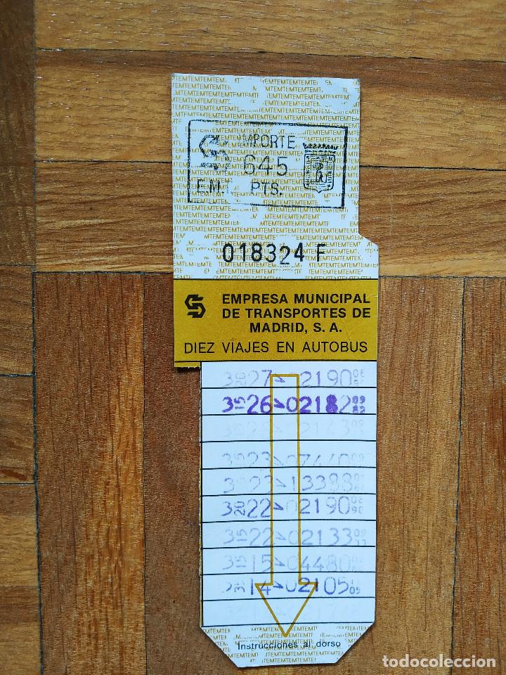 Collectables Transport Tickets: BILLETE AUTOBUS EMT DE MADRID 645 PESETAS -- LETRA F VER FOTOS