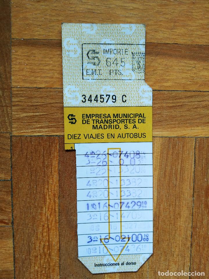 Coleccionismo Billetes de transporte: BILLETE AUTOBUS EMT DE MADRID 645 PESETAS -- LETRA C VER FOTOS