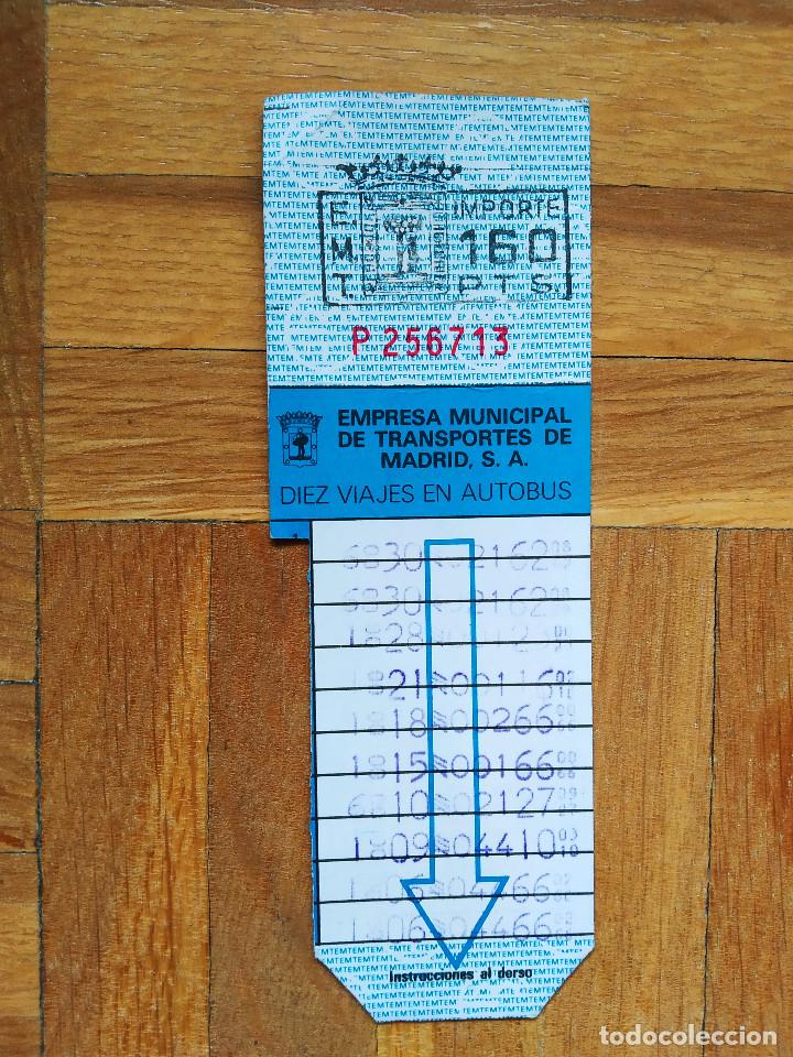 Collectables Transport Tickets: BILLETE AUTOBUS EMT DE MADRID 160 PESETAS -- LETRA P PUBLICIDAD CAFES POZO VER FOTOS A&Ntilde;OS 80`S