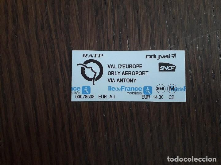 Coleccionismo Billetes de transporte: ticket billete de transporte metro-tren, Val D'Europe-Orly aeroport, Paris. Francia.