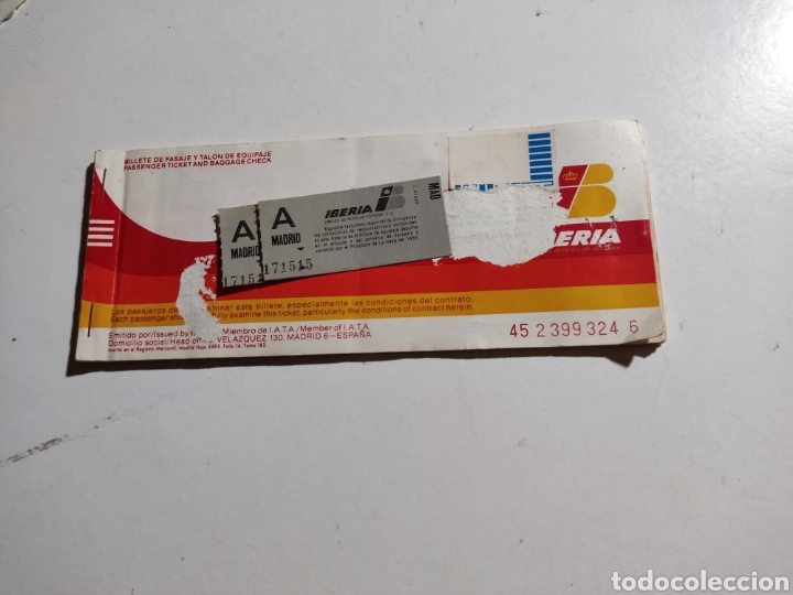 Collectionnisme Billets de transport: Billete de pasaje y tal&oacute;n de equipaje