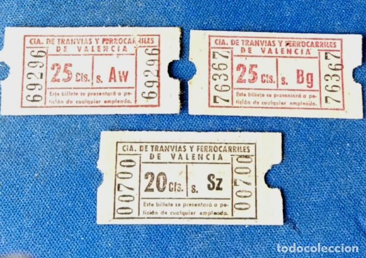 Collectables Transport Tickets: TRES Capic&uacute;as en billetes del ferrocarril de Valencia