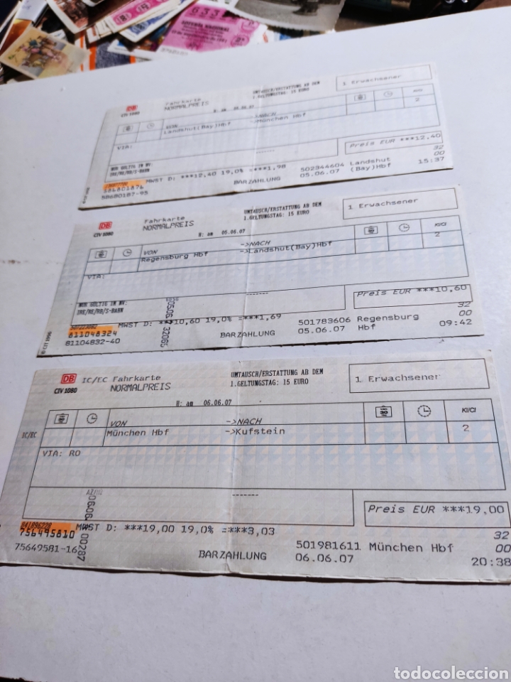 Coleccionismo billetes de transporte: 9 billetes de tren - Foto 1