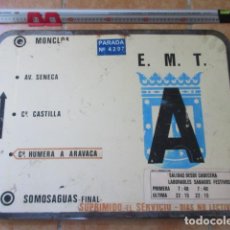 Coleccionismo Billetes de transporte: CARTEL PARADA EMT MADRID METALICO PIEZA ORIGINAL LINEA A MONCLOA CAMPUS SOMOSAGUAS. Lote 351374004