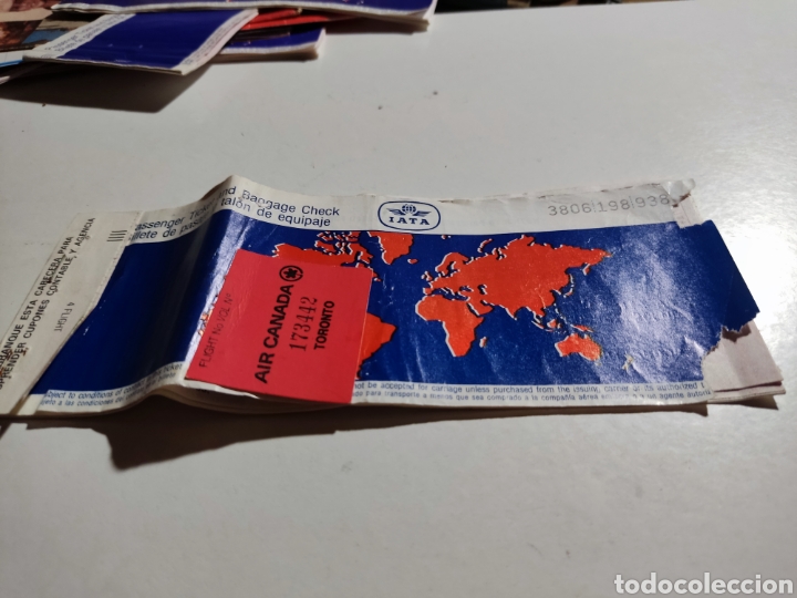 Coleccionismo Billetes de transporte: Billete de pasaje Air Canad&aacute; Panam&aacute; Iberia talon de equipaje