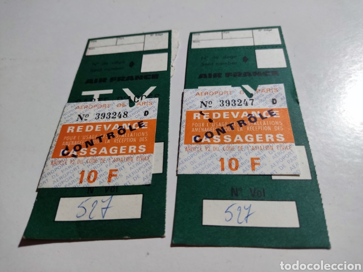 Coleccionismo Billetes de transporte: Tickets Air France controle