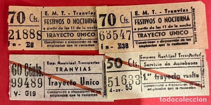 Coleccionismo Billetes de transporte: ANTIGUOS BILLETES DE AUTOBUS Y TRANVIA DE VALENCIA