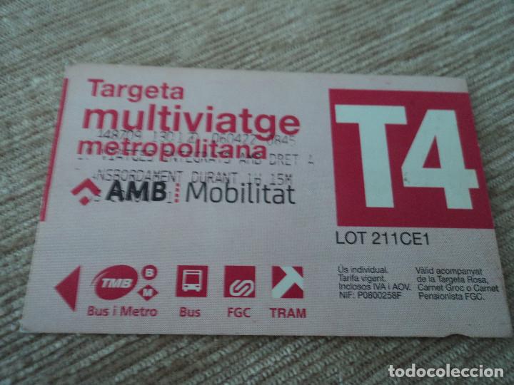Coleccionismo Billetes de transporte: targeta multiviatge metropolitana
