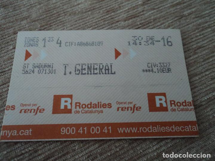 Coleccionismo Billetes de transporte: titulo de transporte de renfe rodalies, sant sadurni