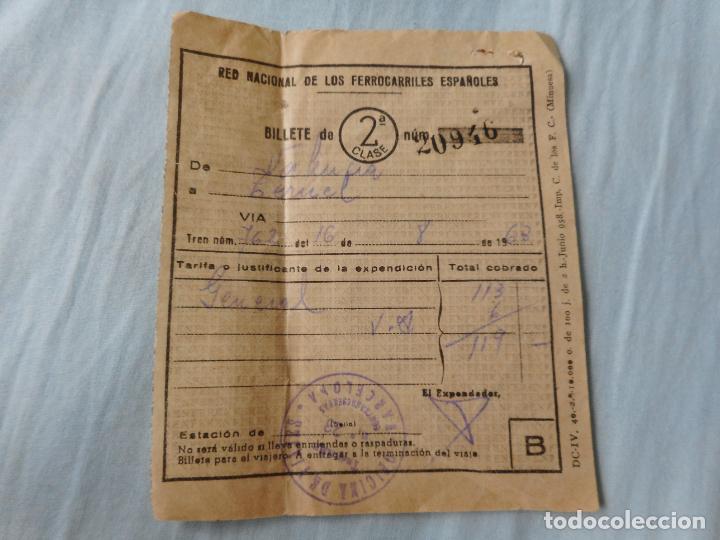 Coleccionismo Billetes de transporte: ANTIGUO BILLETE RENFE FERROCARRILES VALENCIA TERUEL 1963