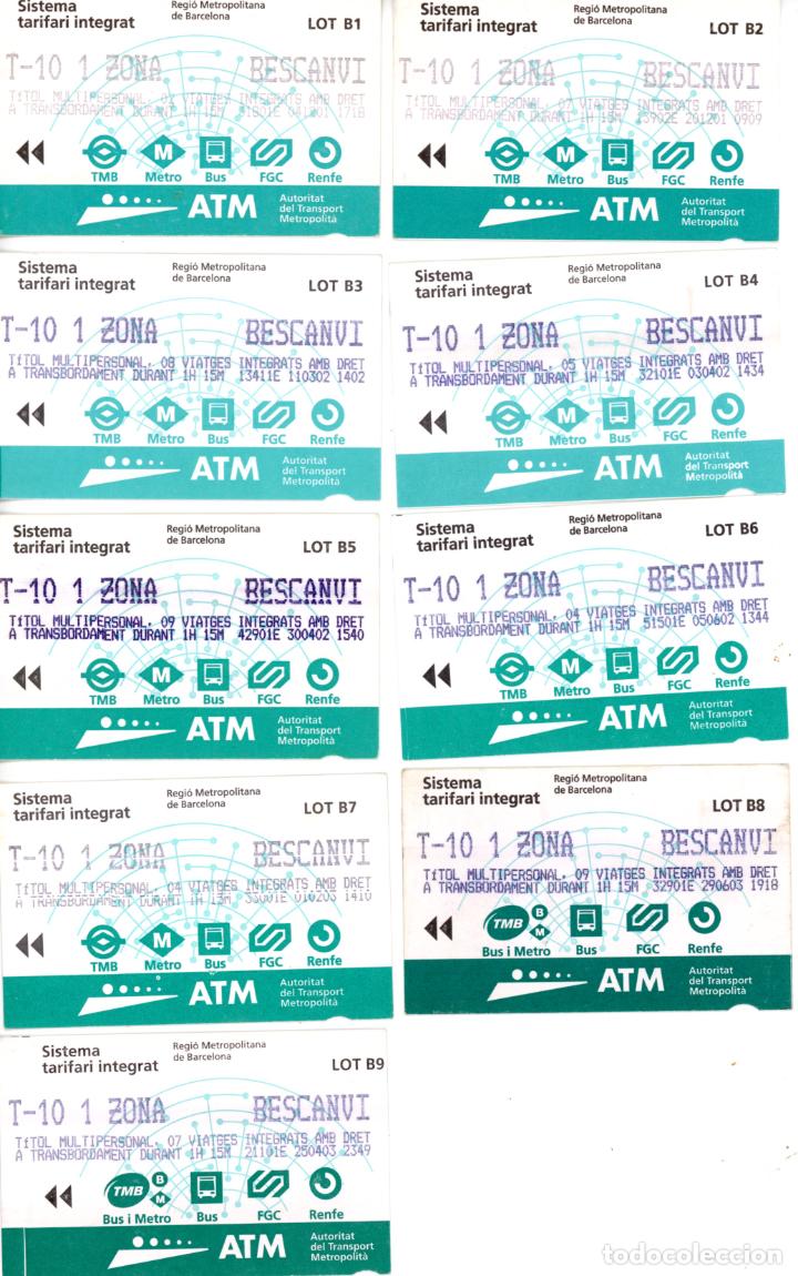 Sammeln von Fahrkarten: ** CURIOSIDAD ** TARJETA 140 # T-10 1 ZONA / SERIE-LOTE de B1 a B9 -BESCAMBI / caja c4