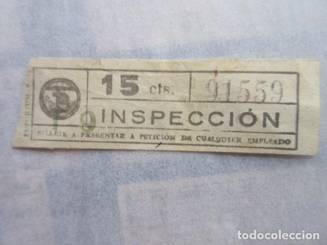Coleccionismo Billetes de transporte: BILLETE TB TRANVIA DE BARCELONA INSPECCION