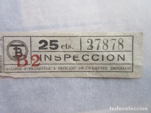 Coleccionismo Billetes de transporte: BILLETE TB TRANVIA DE BARCELONA INSPECCION