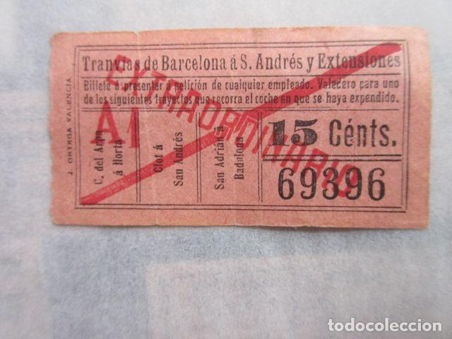 Coleccionismo Billetes de transporte: BILLETE TRANVIA SAN ANDREA Y EXTENSIONES EXTRAORDINARIO CAPICUA 69396