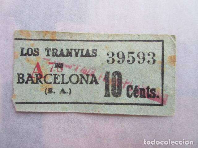 Coleccionismo Billetes de transporte: BILLETE LOS TRANVIA DE BARCELONA CAPICUA 39593