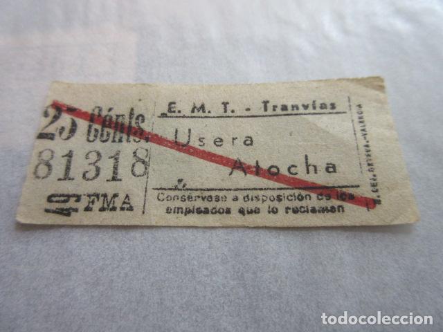 Coleccionismo Billetes de transporte: BILLETE EMT TRANVIA MADRID - VER TRAYECTOS EN FOTO - CAPICUA 81318