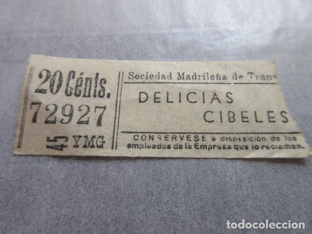 Coleccionismo Billetes de transporte: BILLETE SOCIEDAD MADRILE&Ntilde;A DE TRANVIAS VER TRAYECTOS EN FOTO - CAPICUA 72927