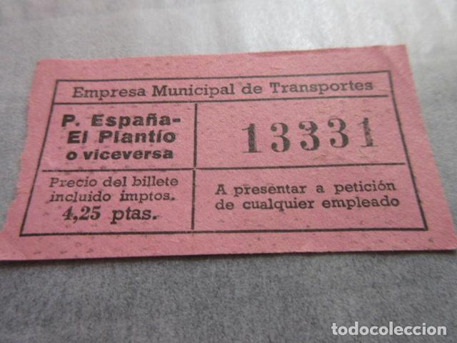 Collectables Transport Tickets: BILLETE EMPRESA MUNICIPAL DE TRANSPORTES EMT MADRID - VER TRAYECTO Y PRECIO DIFERENTE CAPICUA 13331