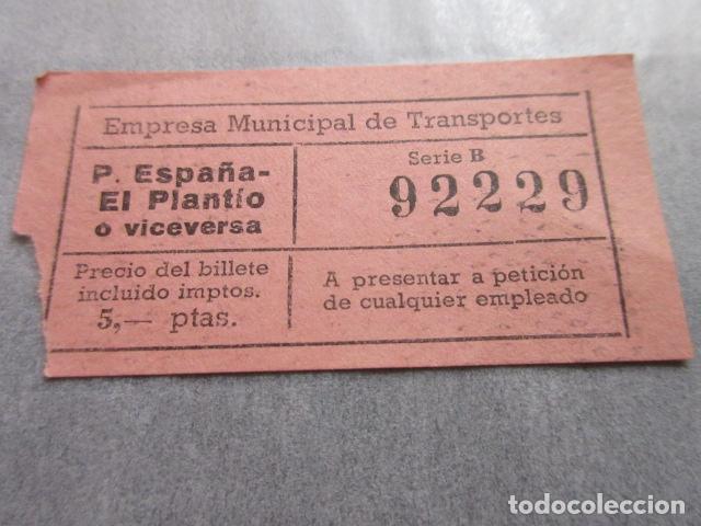 Collectables Transport Tickets: BILLETE EMPRESA MUNICIPAL DE TRANSPORTES EMT MADRID - VER TRAYECTO Y PRECIO DIFERENTE CAPICUA 92229