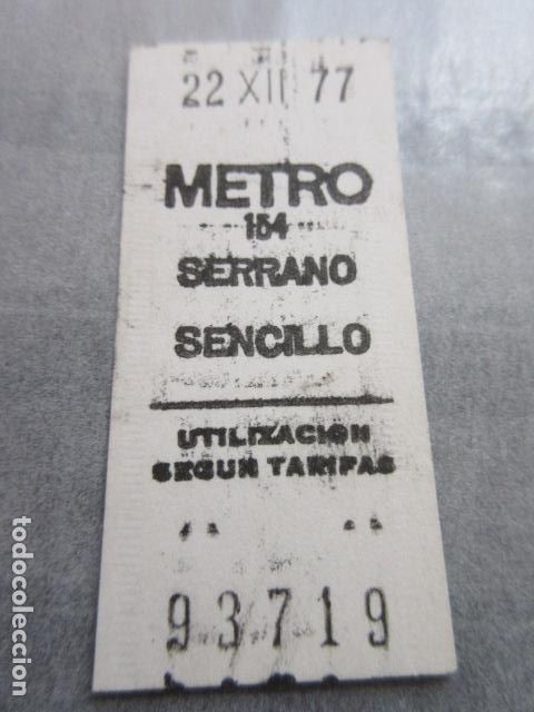 Coleccionismo Billetes de transporte: BILLETE METRO DE MADRID - PARADA SERRANO 154