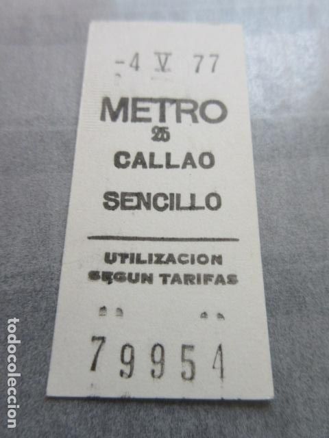 Coleccionismo Billetes de transporte: BILLETE METRO DE MADRID - PARADA CALLAO 25