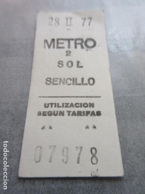 Coleccionismo Billetes de transporte: BILLETE METRO DE MADRID - PARADA SOL 2